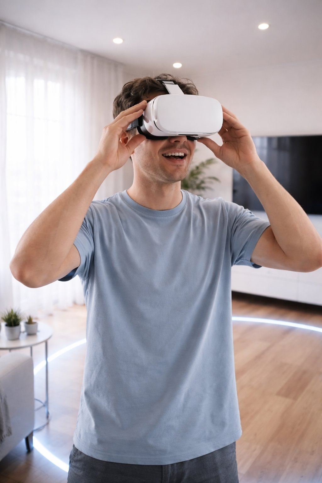 Alumno usando gafas VR